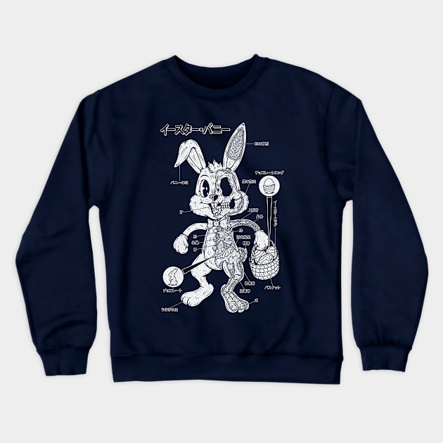 EASTER BUNNY ANATOMY - 1 INK Crewneck Sweatshirt by Firebrander